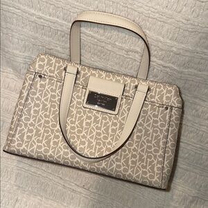 Calvin Klein Beige Cream Monogram Tote